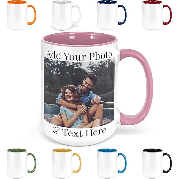 Mug Custom Photo & Text Color Handle - Image 1