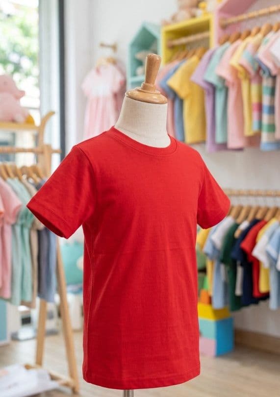 Plain Kids Round Neck T-Shirt - Image 1