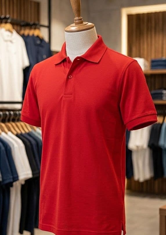 Men Plain Dry-Fit Collar Polo T-Shirt - Image 1