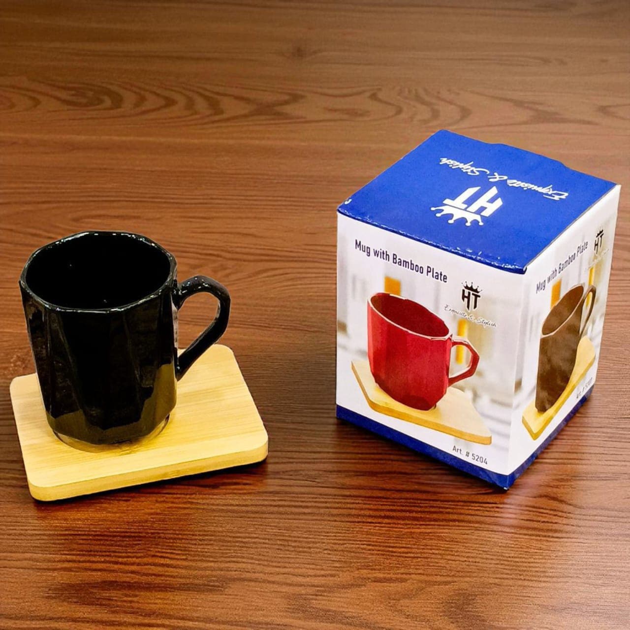 Mug with Bamboo Plate - Image 1